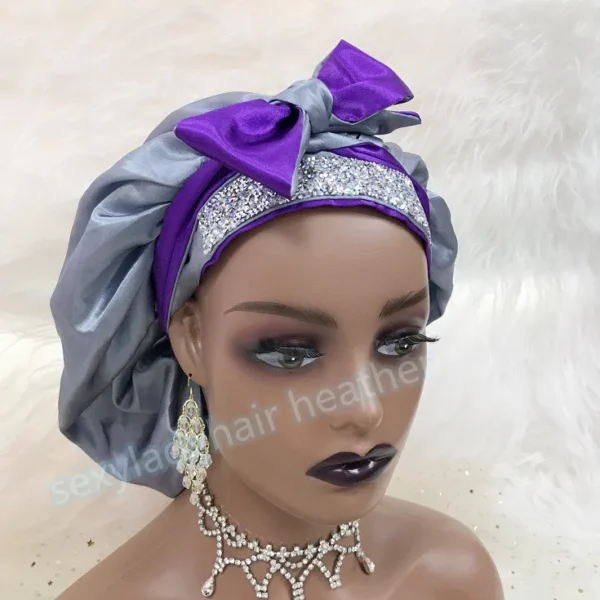 Ha479c8b7fcb34580979dfef4ce342c26J.webp Custom Elegant Bonnet With Personal Logo for Ladies Sleeping Care Button Bonnet Shower Button Hats