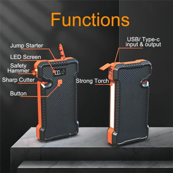 Nexest Automotive 12V 24V Super Capacitor Jumpstarter 2000A 4 in 1 Battery Power Bank Car Booster Flashlight for Trucks