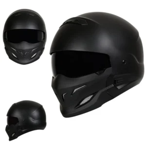 Samurai Black Scorpion Indian Warrior Combination Removable Chin Pads Vintage Motorcycle Helmet Full Face Helmet