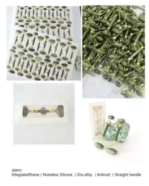 Green Xiuyan Jade Facial Skin  Massager Ball Roller