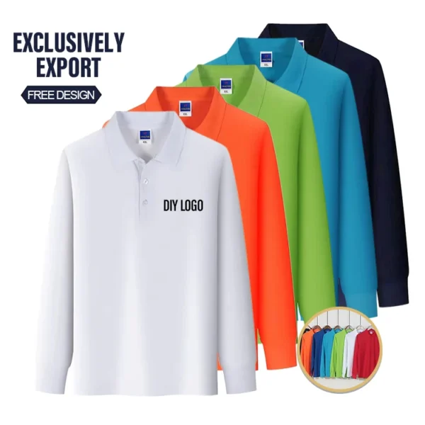 Hb1b9935118aa4148bb73f283c14622d8L.webp Hot Sale Cheap Price Custom logo Polyester Cotton Long Sleeve Polo Shirts Men's Over Size Long Sleeve Polo T Shirts for Men