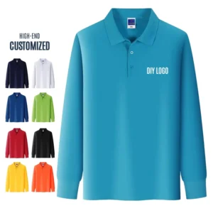 Hot Sale Cheap Price Custom logo Polyester Cotton Long Sleeve Polo Shirts Men's Over Size Long Sleeve Polo T Shirts for Men