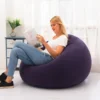 Living Room Furniture Inflatable Sofa Bed Set Lazy Single Bean Bag PVC Flocking Sofa Napping Casual Comfortable Party Gift