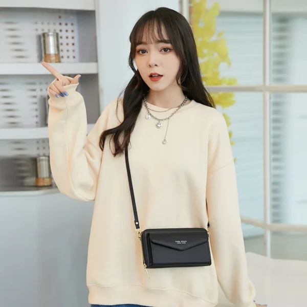 touch screen phone bag ladies purses long wallet card holder crossbody women hand bags cartera mujer leather RFID wallet women