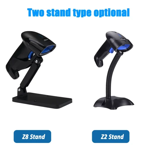 Stock 1D Laser Bar Code Scanner Wired Barcode Scanner With Stand Auto Barcode Reader QR