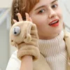 Hd0747d95302b48019ce435137398e0a3b.webp Fashionable Cute Bear Half Full Finger Lovely Warm Ladies Mittens Girls Women Winter Gloves