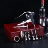 Bar Tools 9 Pieces Wine Bottle Opener Corkscrew Sets for Wood Case