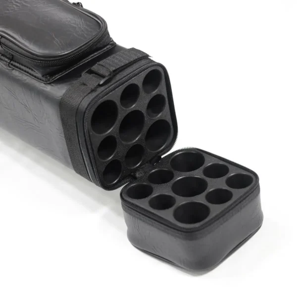 High Quality 3B6S Black 9 Holes PU Leather 1/2-pc  Billiard Cue case Carrying Pool Cue Stick Bag on Sale
