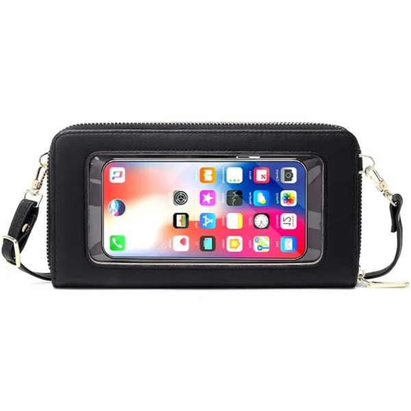 touch screen phone bag ladies purses long wallet card holder crossbody women hand bags cartera mujer leather RFID wallet women