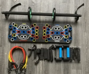 Hfeebfc15cfee467f90be8bd562d77a15I.webp Multi-Functional Home Workout Equipment-ABS Foldable Fitness Floor for Chest Muscle Exercise Pushup Bar & Arm Strength Board